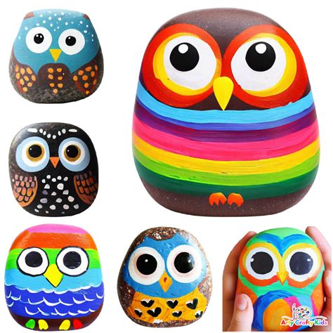 Owl Painted Rocks (Super Easy Rock Owl Paintings!) - Arty Crafty Kids