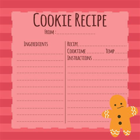 Christmas Cookie Recipe Cards - 7 Free PDF Printables | Printablee