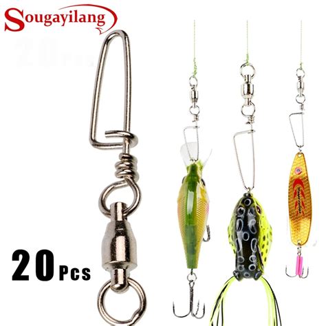 Sougayilang Fishing Swivels Snaps Ball Bearing Swivel Snap Saltwater ...