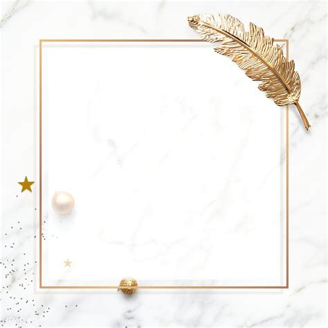 Luxury festive frame on white marble social template mockup | premium image by r… | Gold ...