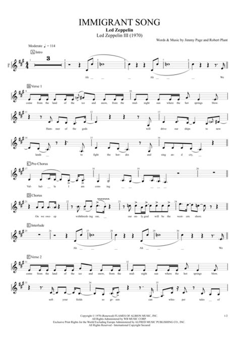 Immigrant Song Tab by Led Zeppelin (Guitar Pro) - Full Score | mySongBook