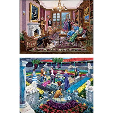 Set of 2: Murder Mystery 1000 Piece Story Jigsaw Puzzles | Bits and Pieces