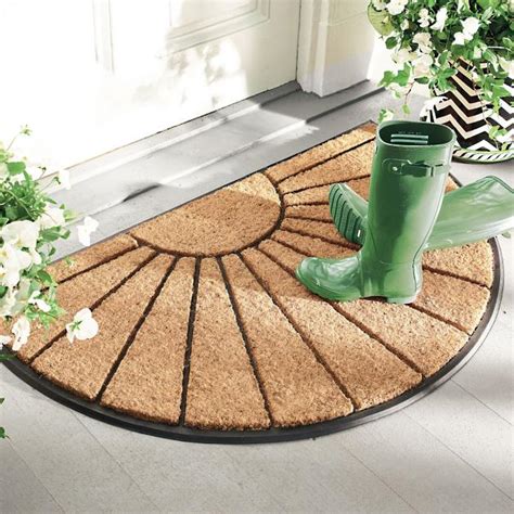 Sunburst Half-Round Coir Door Mat | Grandin Road