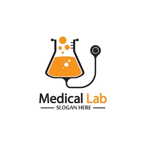 Creative Medical Lab Logo Template Vector With Emblem Design Concept Symbol And Icon Vector ...