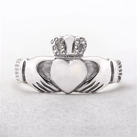 Claddagh Ladies White Gold Irish Made Ring