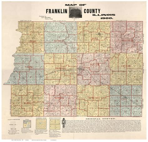 Franklin County, Illinois 1900 - Old Map Reprint - OLD MAPS