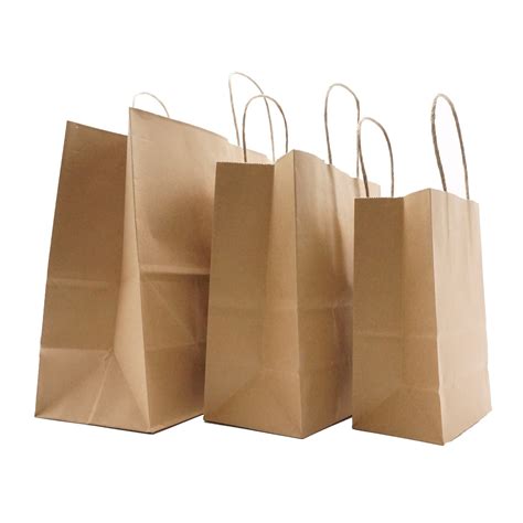 Supply Recycled Brown Kraft Paper Bags With Handles For Grocery Factory Quotes - OEM