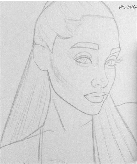 Pencil Sketch Ariana Grande Drawing Easy - Rectangle Circle