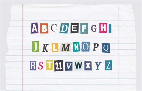 Ransom Letters - Color Ransom Note Font | Lettering, Lettering fonts, Note fonts