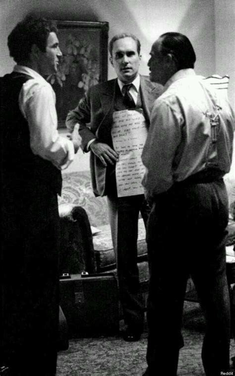 Wow! Marlon Brando reading off cue cards held up by co-star Robert Duvall. Behind the scenes of ...