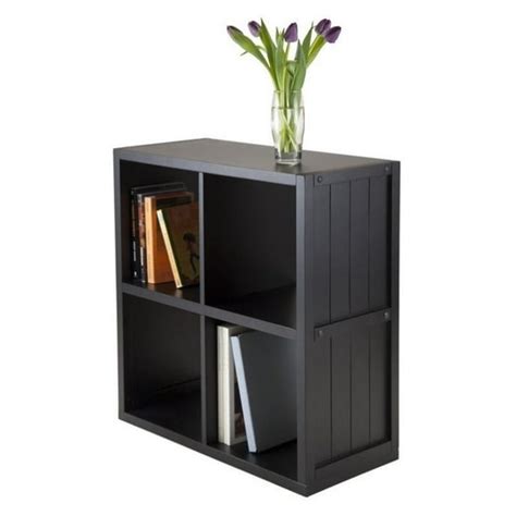 Winsome Wood Timothy 2x2 Grid Shelf, Black Finish - Walmart.com - Walmart.com