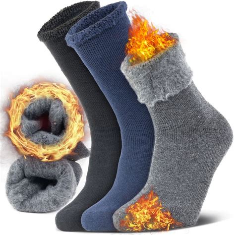 Walmart - 3 Pairs Men's Winter Warmers, Thermal Insulated Wool Socks ...