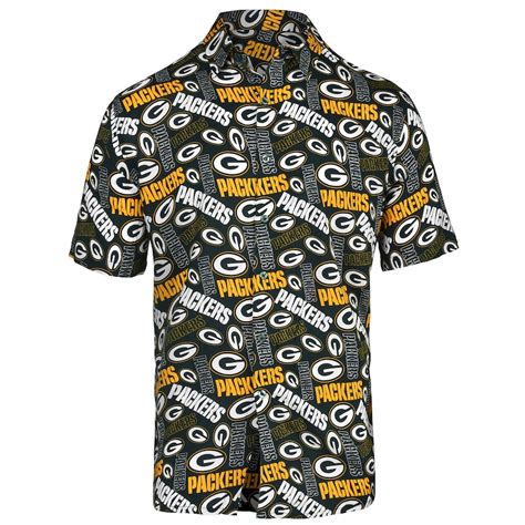 Men's Green Bay Packers Green Repeat Logo Button-Up Shirt