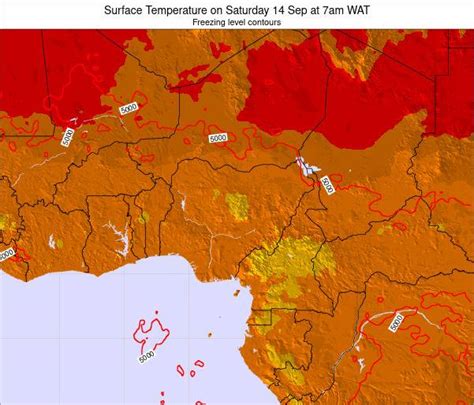 Niger Surface Temperature on Wednesday 03 Mar at 1am WAT