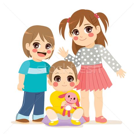 Cute Siblings vector illustration © Kakigori (#8083357) | Stockfresh