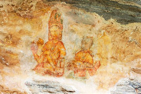 210+ Paintings At Sigiriya Rock In Sigiriya Sri Lanka Stock Photos ...