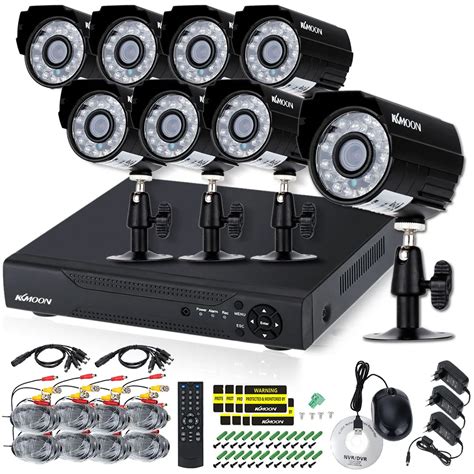 KKMOON 16CH AHD DVR CCTV Camera System 8PCS 720P 1200TVL IR Outdoor ...