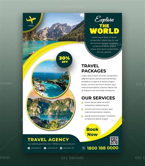 Holiday travel packages promotional agency flyer template | GEC Designs