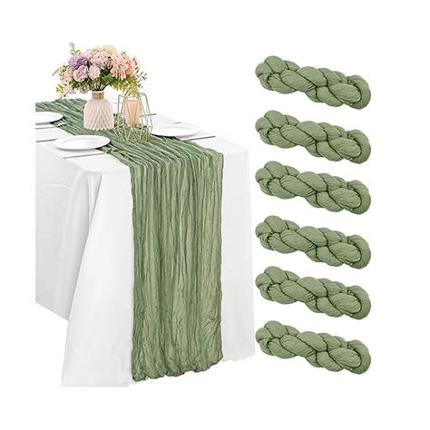 6Pcs Gauze Table Cloths European Decorative Ruffled Table Runners ...