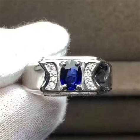 Natural blue sapphire stone Ring Natural gemstone Ring S925 sterling ...