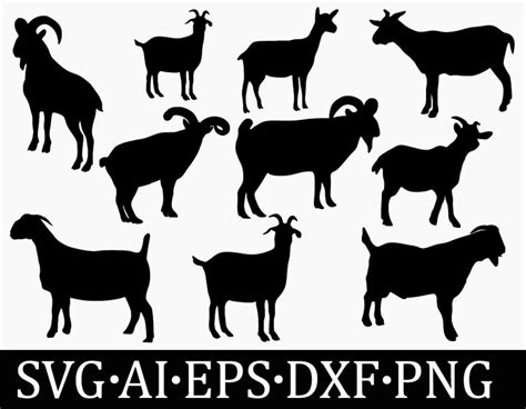 Goat Svg, Goat Svg Bundle. Goat Silhouette. Goat Clipart, Cut File for ...