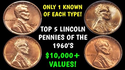 TOP 5 1960's Lincoln Pennies Worth A Fortune - Only 1 Known Of Each Date! - YouTube | Rare coins ...