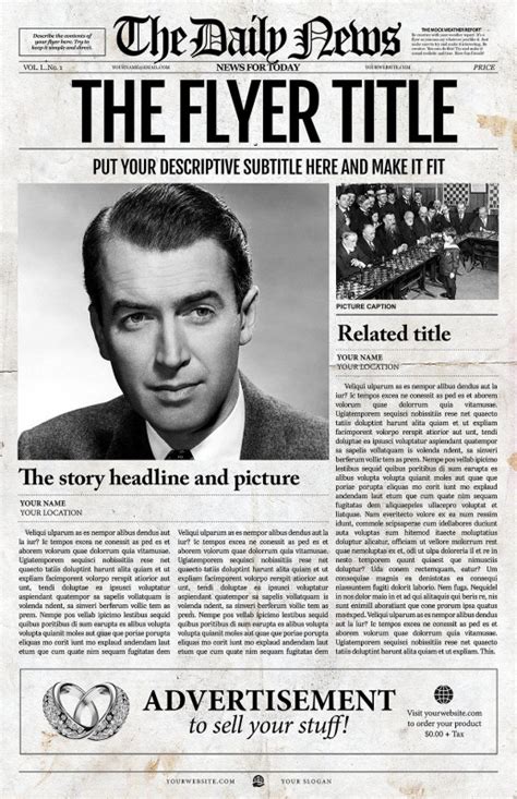 Old Blank Newspaper Template - Professional Templates