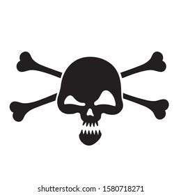 Human Skull Crossbones Cartoon Silhouette On Stock Vector (Royalty Free ...