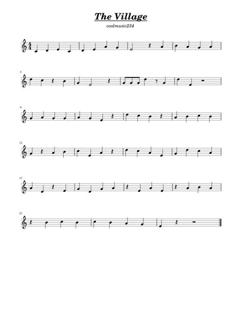 The Village Sheet music for Piano | Download free in PDF or MIDI ...