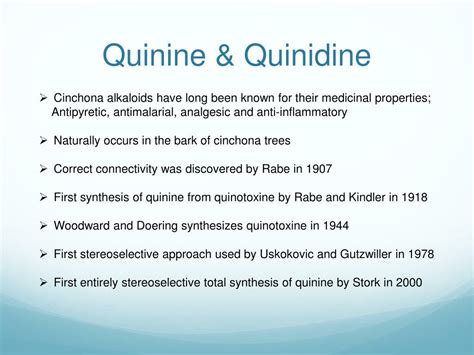 PPT - Catalytic Asymmetric Total Syntheses of Quinine and Quinidine PowerPoint Presentation - ID ...