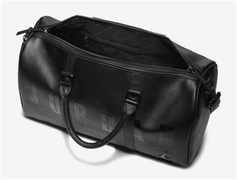 Jordan Jumpman Black Leather Duffel Bag | SportFits.com