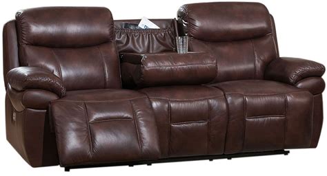 Summerlands II Brown Adjustable Headrest Power Reclining Sofa with ...