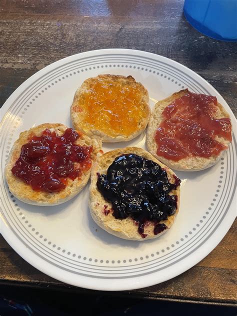 [I ate] English Muffins with jam : r/food