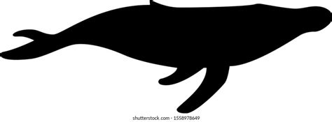 Humpback Whale Silhouette Illustration 1 Stock Vector (Royalty Free ...