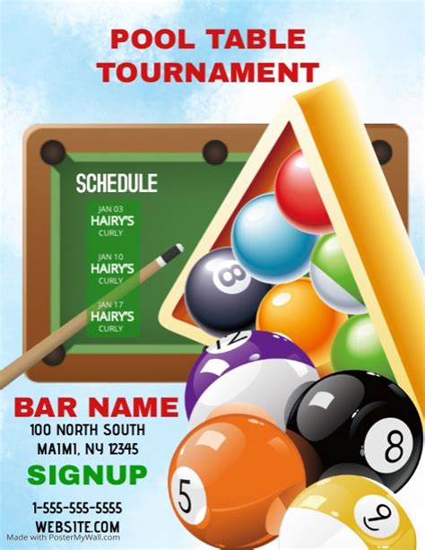 Pool Table Tournament Template | PosterMyWall