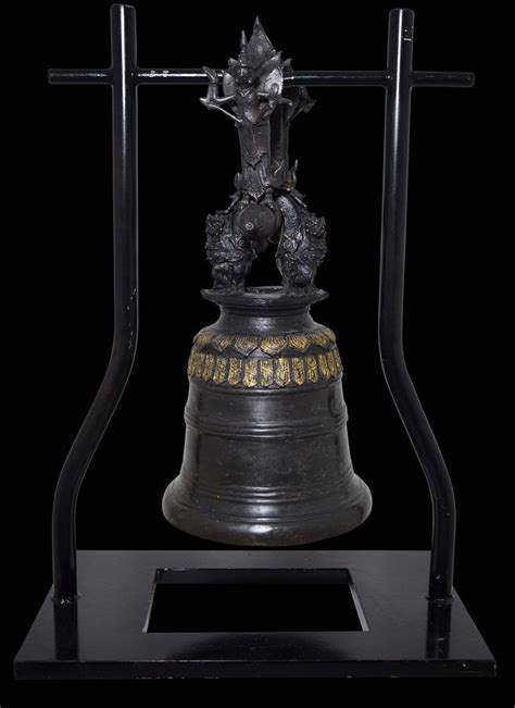 Large Burmese Temple Bell & Hanging Bracket - Michael Backman LtdMichael Backman Ltd | Temple ...