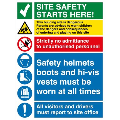 BUILDING SITE SAFETY CONSTRUCTION Signs BOARDS Health Safety Scaffolding A3 X ...