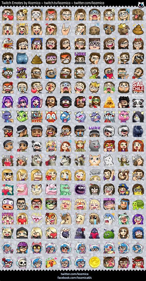 List of Twitch Emotes by Kozmica by kozmica64 on DeviantArt