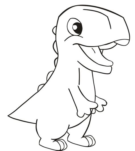 40+ Easy Simple Dinosaur Coloring Pages PNG - COLORIST