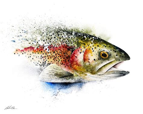 Rainbow Trout Watercolor Painting by Nathan Brown. Fish art and fish prints. | Trout art ...