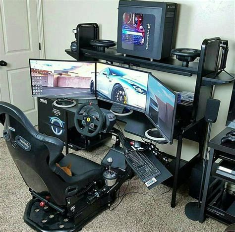 Racing simulator DIY setup | Video game rooms, Video game room design ...