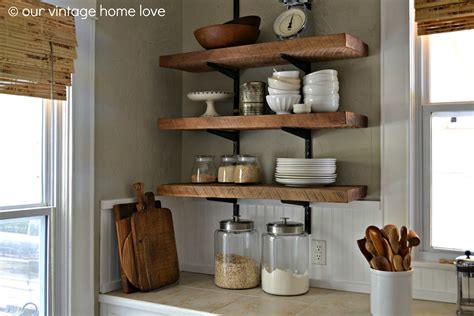 vintage home love: Reclaimed Wood Kitchen Shelving - Reveal