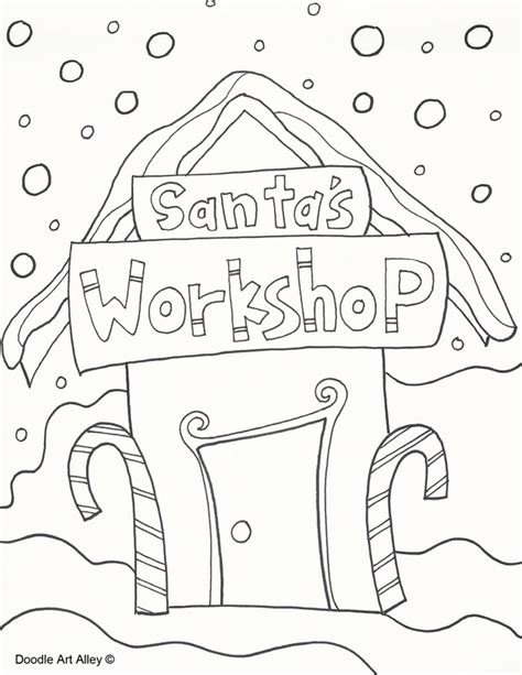 Santas Workshop Coloring Page at GetColorings.com | Free printable ...