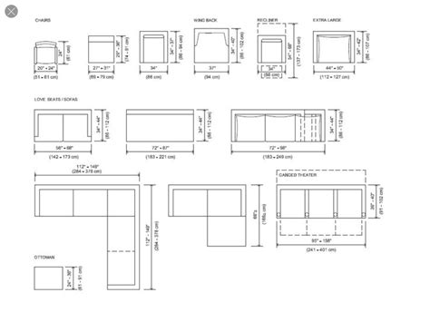 an image of furniture sizes and measurements for the living room or ...