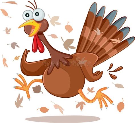 Funny turkey running stock vector. Illustration of feather - 23690971