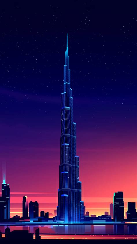 1080x1920 Dubai Burj Khalifa Minimalist Iphone 7,6s,6 Plus, Pixel xl ,One Plus 3,3t,5 ,HD 4k ...