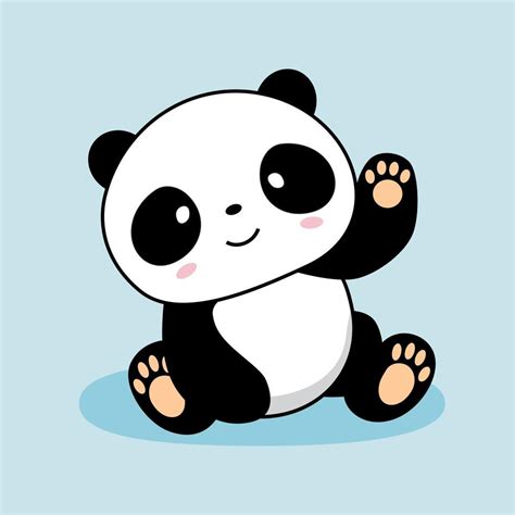 dibujos animados de panda lindo decir hola ilustración de animales panda 4226762 Vector en Vecteezy