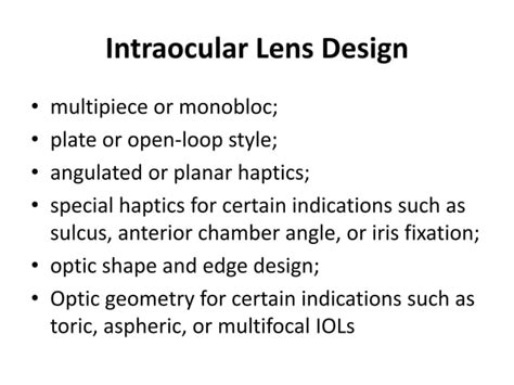 Types of iol