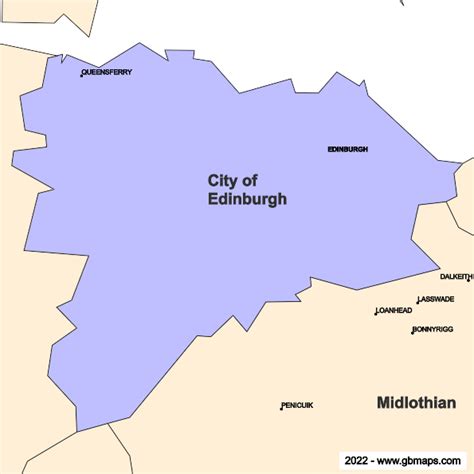 City of Edinburgh County Boundaries Map