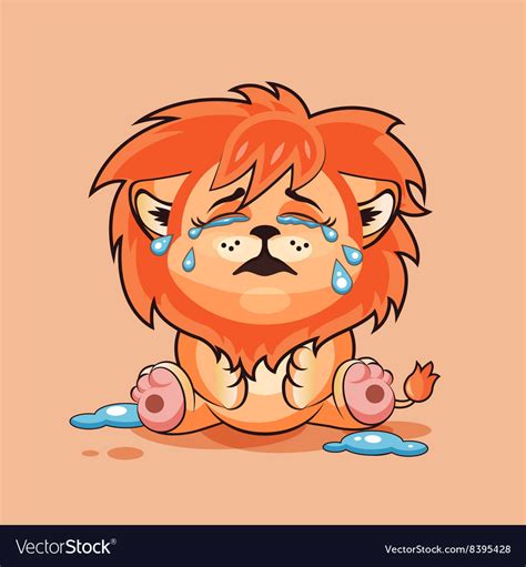 Lion cub is crying Royalty Free Vector Image - VectorStock